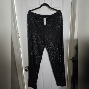 Express Shimmering Black Sequin Trousers
